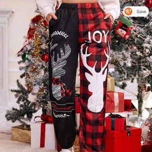 Christmas & Buffalo Plaid Sweatpants Sz: XL